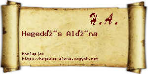 Hegedűs Aléna névjegykártya